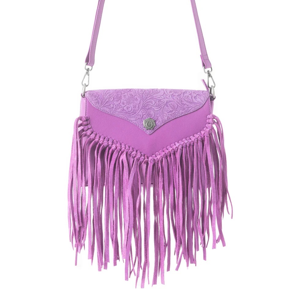 Lavender Fringe Crossbody Bag